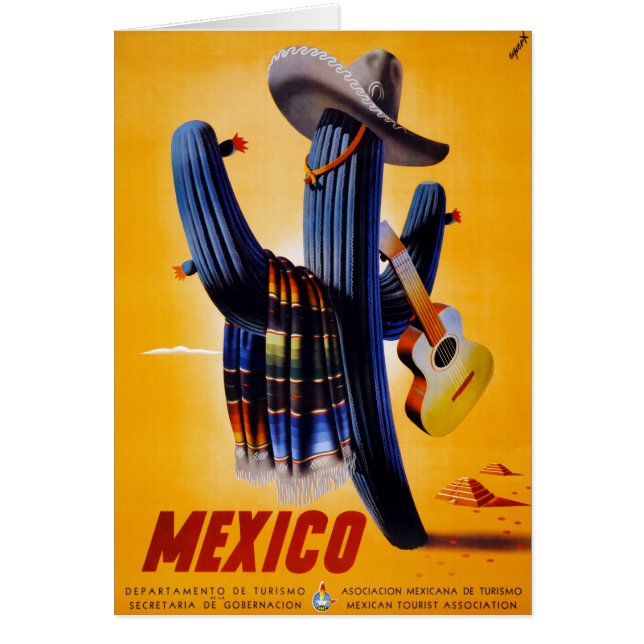 Poster del viaje del vintage de México restaurado (Frente)