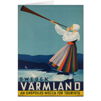 Poster del viaje del vintage de Suecia Varmland