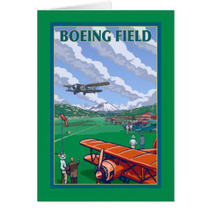 Poster del viaje del vintage del campo de Boeing
