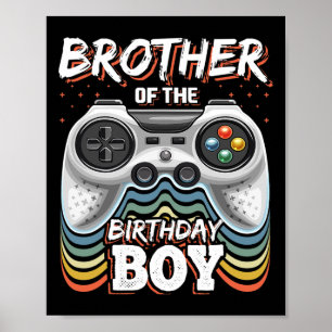 Póster Del videojuego de cumpleaños del niño de cumpleaño