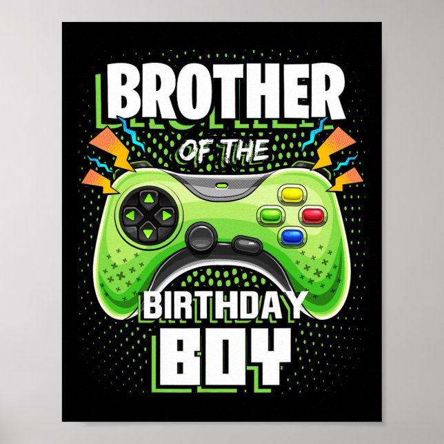 Póster Del videojuego de cumpleaños del niño de cumpleaño (Frente)