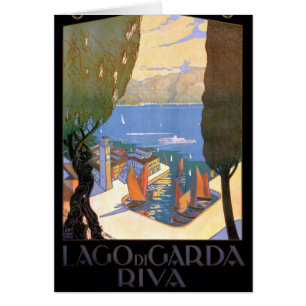 Poster del vintage de Lago di Garda Lake Garda