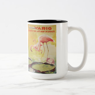 Poster del vintage de Varig para la taza del