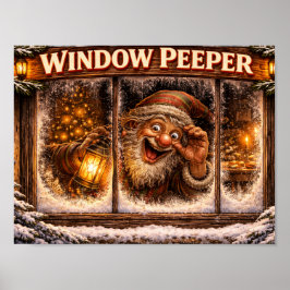 Póster del Yule Lad islandés Peeper de ventana