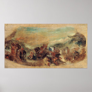 Póster Delacroix - Boceto de Atila seguido por sus hordas