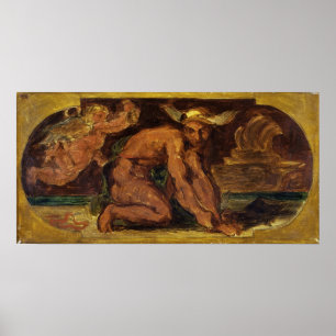 Póster Delacroix - Boceto de Mercurio para el Salón de la