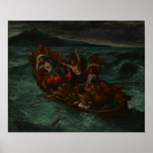 Póster Delacroix - Cristo descansa durante la tempestad