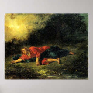Póster Delacroix - Cristo en Gethsemane
