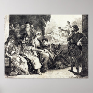 Póster Delacroix - El envenenamiento del padre de Hamlet 