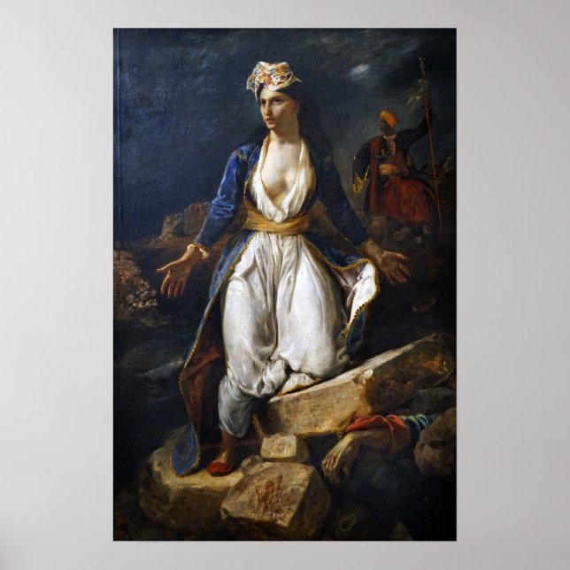 Póster Delacroix - Grecia Sobre Las Ruinas De Missolonghi (Frente)