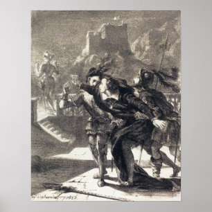 Póster Delacroix - Hamlet Y El Fantasma De Su Padre (A...