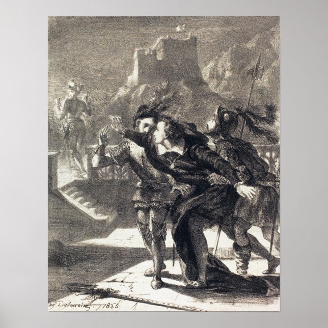 Póster Delacroix - Hamlet Y El Fantasma De Su Padre (A... (Frente)