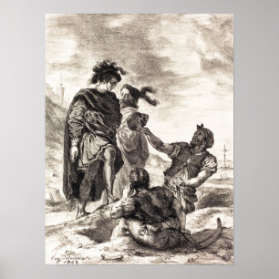 Póster Delacroix - Hamlet Y Horatio Antes Del Gravedi...