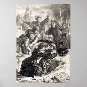 Póster Delacroix - Hamlet Y Laertes En La Tumba De Op...