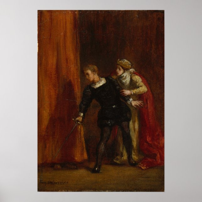 Póster Delacroix - Hamlet Y Su Madre (Frente)