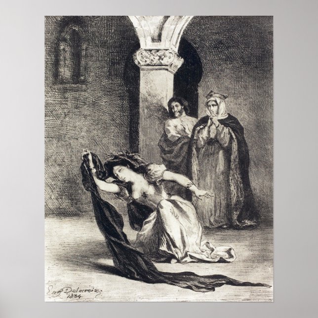 Póster Delacroix - La Canción De Ophelia (Escena V Del Ac (Frente)