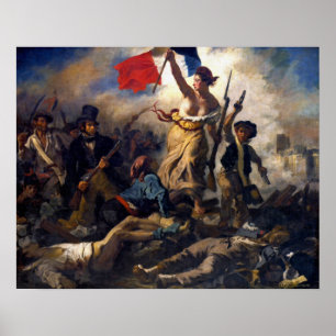 Póster Delacroix - La libertad como líder del pueblo
