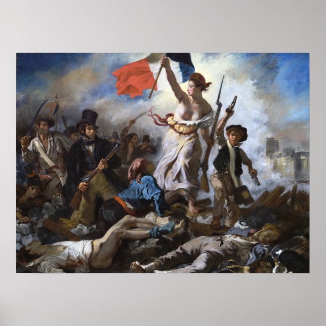 Póster Delacroix La Libertad guiando al pueblo (Frente)