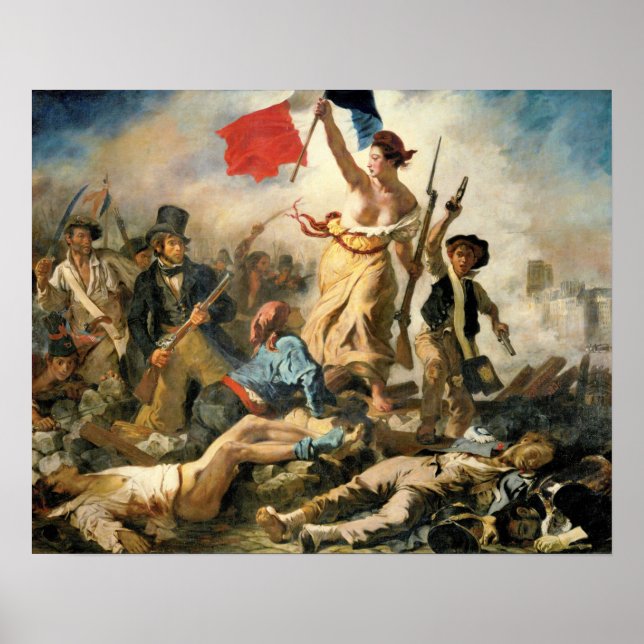 Póster Delacroix Lady Victory liderando el camino hacia l (Frente)
