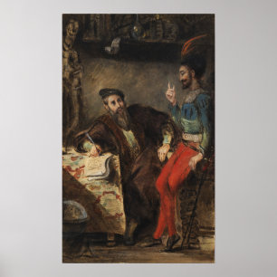 Póster Delacroix - Mefistófeles Apareciendo Ante Fausto