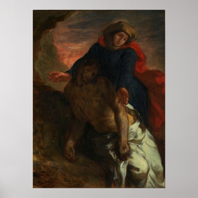Póster Delacroix - Piedad 1850 (Frente)