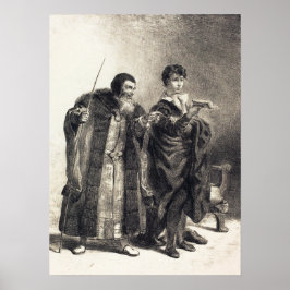 Póster Delacroix - Polonius Y Hamlet (Segunda Escena De L