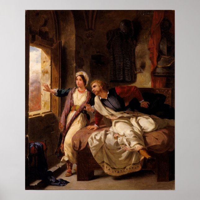 Póster Delacroix - Rebecca Y El Ivanhoe Herido (Frente)