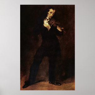 Póster Delacroix - Retrato De Paganini