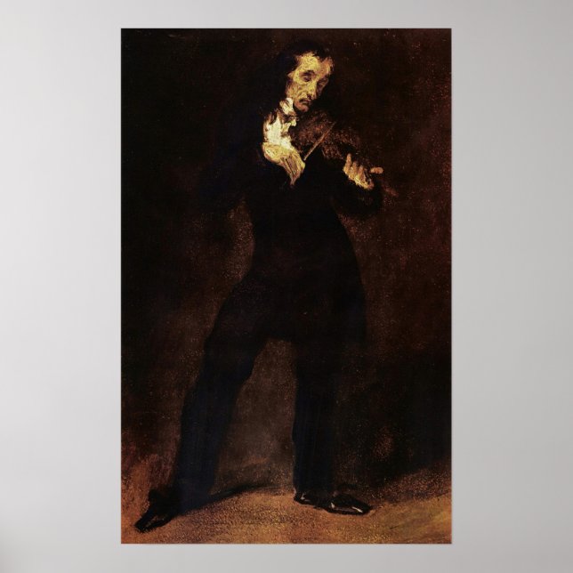 Póster Delacroix - Retrato De Paganini (Frente)