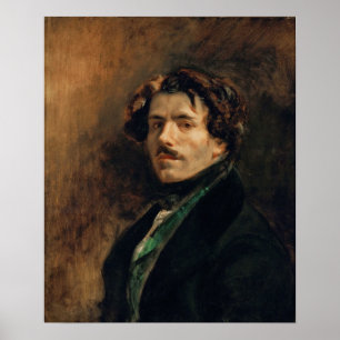 Póster Delacroix - Retrato del artista 1837