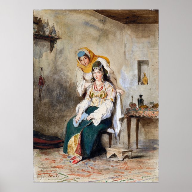 Póster Delacroix - Saada Esposa de Abraham Ben Chimol Y … (Frente)