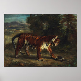 Póster Delacroix - Tigre Jugando Con Una Tortuga