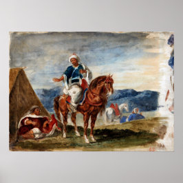 Póster Delacroix - Tres Jinetes Árabes En Un Campamento