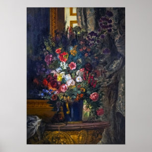 Póster Delacroix - Vasa de flores con consola 1849