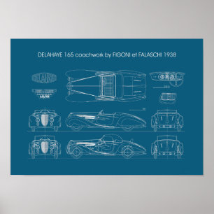 Póster Delahaye 165 Figoni y Falaschi