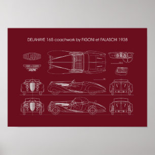 Póster Delahaye 165 Figoni y Falaschi