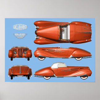 Póster Delahaye 165 Figoni y Falaschi