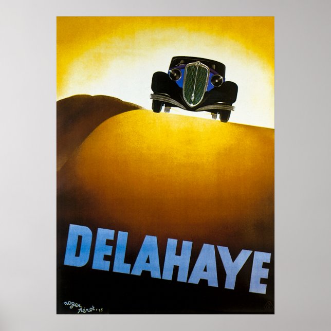 Póster Delahaye - Anuncio de coche de época (Frente)