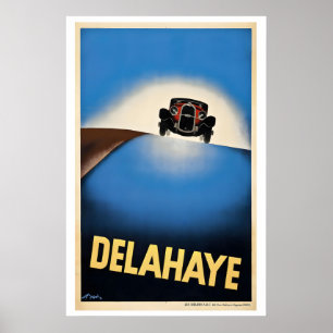 Póster Delahaye - cartel de coche antiguo