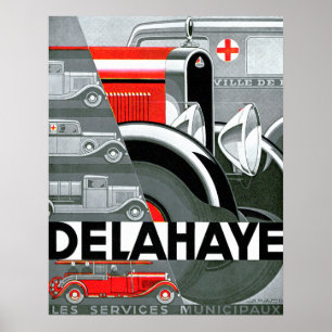 Póster Delahaye ~ Publicidad de automóviles de época