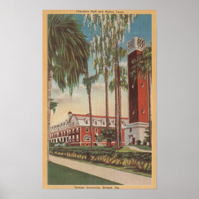 Póster Deland, Florida - Vista de la Universidad Stetson (Frente)