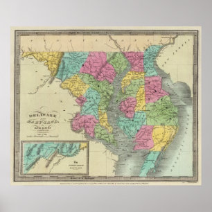 Póster Delaware And MaryLand