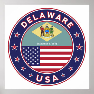 Póster Delaware, camiseta de Delaware, pegatina de Delawa