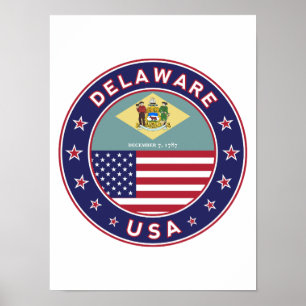 Póster Delaware, camiseta de Delaware, pegatina de Delawa