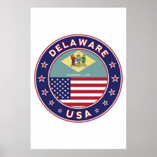 Póster Delaware, camiseta de Delaware, pegatina de Delawa