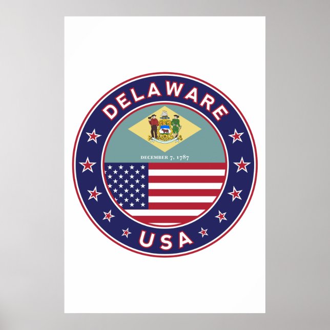 Póster Delaware, camiseta de Delaware, pegatina de Delawa (Frente)