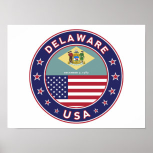 Póster Delaware, camiseta de Delaware, pegatina de Delawa