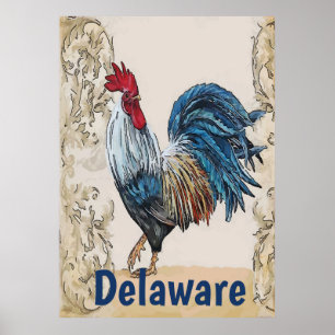Póster Delaware, gallinas azules, corrige el texto