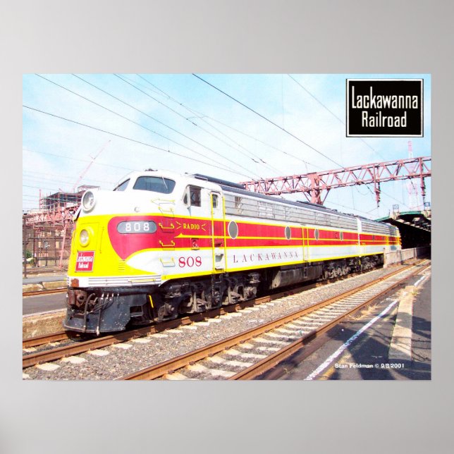 Póster Delaware Lackawanna y Locomotora Occidental 808 (Frente)