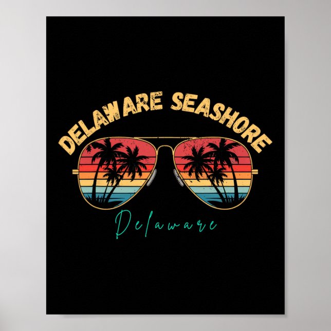 Póster Delaware Seashore Delaware Recuerdo Surfboard  (Frente)